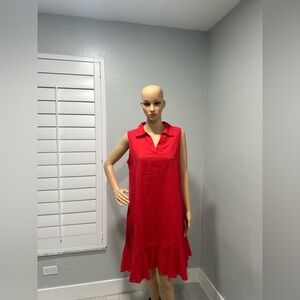 New Terzo Millennio Red Sleeveless Midi Dress